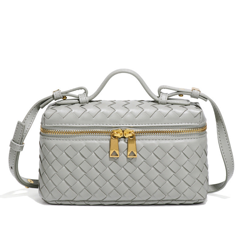 Pleciona torebka crossbody Tara w kolorze szarym