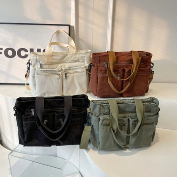 Urban Cord Tote | Sztruksowa Torba Damska na Ramię
