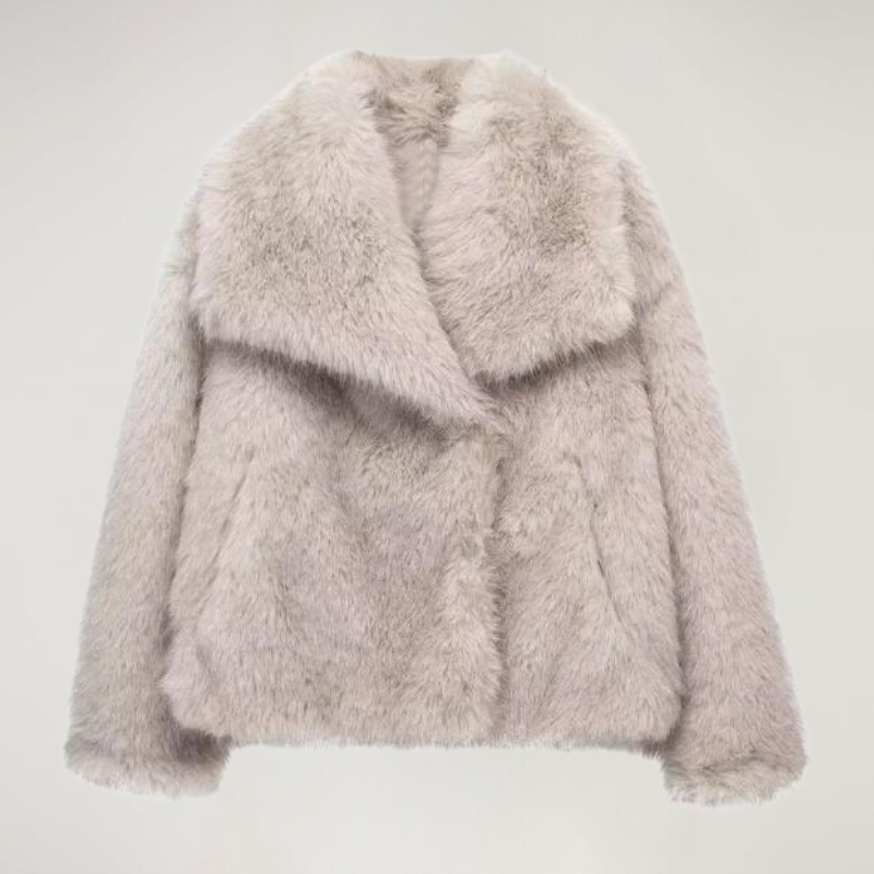 Płaszcz VelvetFur Luxe w kolorze beżowym