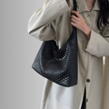 Livia Woven Tote pleciona torba z ekoskóry – czarna