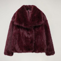 Płaszcz VelvetFur Luxe w kolorze bordowym