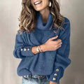 Lureva – sweter z golfem, kolor Niebieski / Blauw – elegancki look z jeansami.
