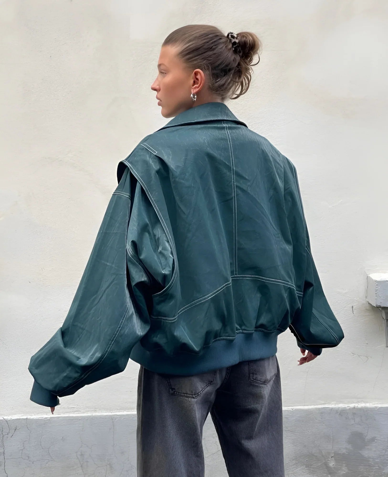 Kurtka Ember Leather w kolorze zielonym