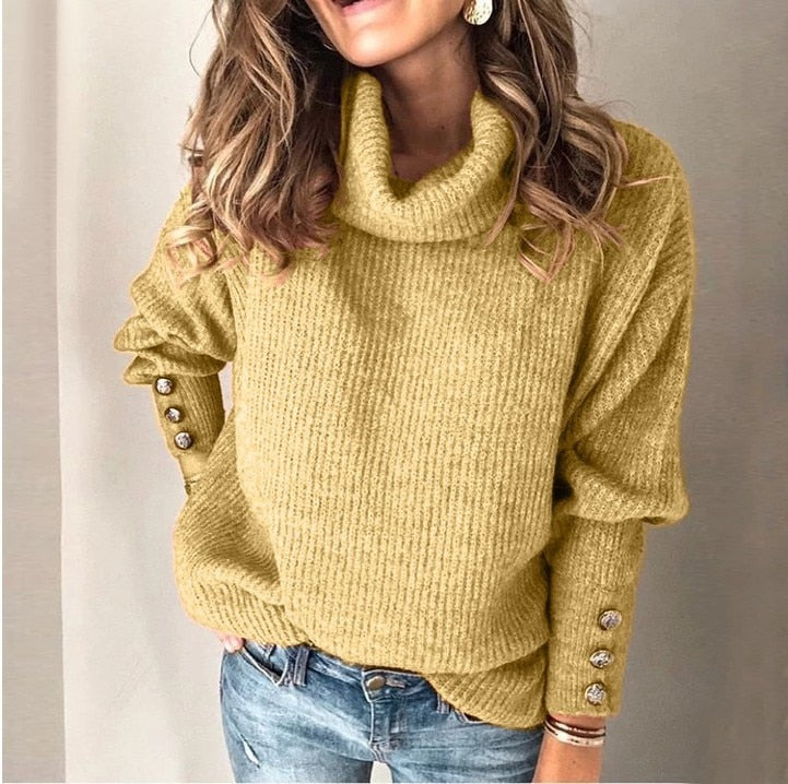 Lureva – sweter z golfem, kolor Żółty / Geel – przytulny, modny look.
