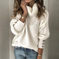 Lureva – sweter z golfem, kolor Biały / Wit – elegancki, miękki i kobiecy look.