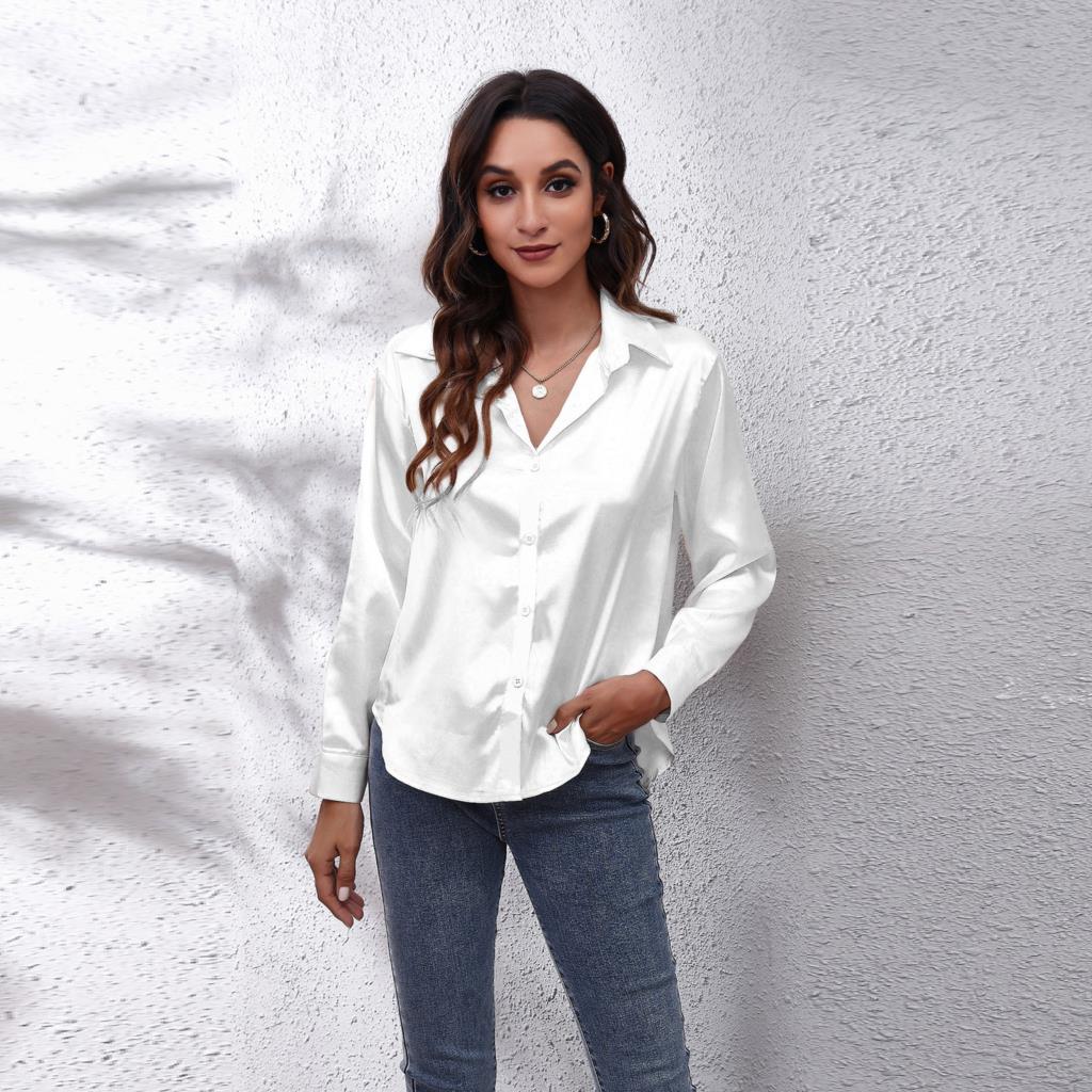Bluzka Solira satynowa elegancka – biały