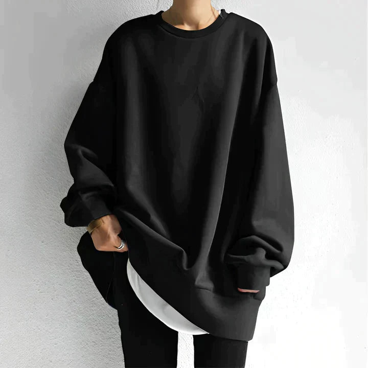 Lunara – sweter oversize w kolorze Czarny / Zwart – minimalistyczny, elegancki look.