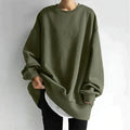 Lunara – sweter oversize w kolorze Zielony / Groen – naturalny, ciepły jesienny styl.