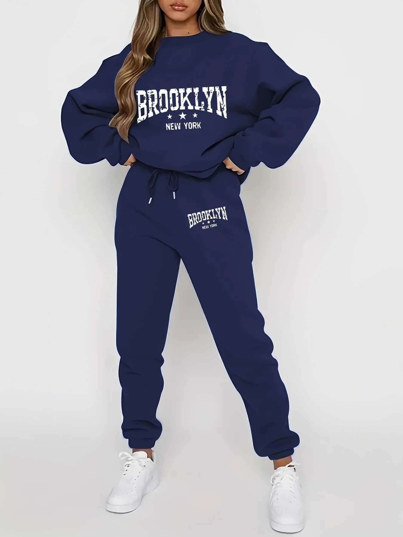 Komplet UrbanEase granatowy z nadrukiem Brooklyn