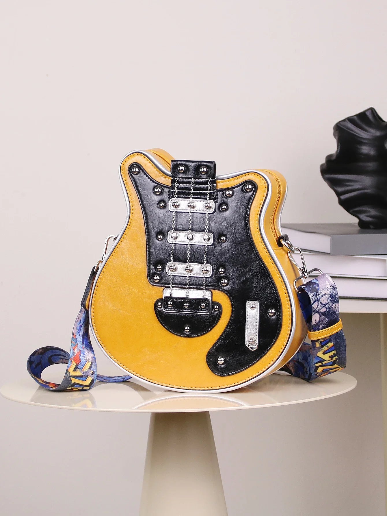 Torebka RebelMuse żółta / geel – stylowa torebka z metalicznymi detalami