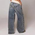 Seyra jeansy w stylu streetwear – niebieskie