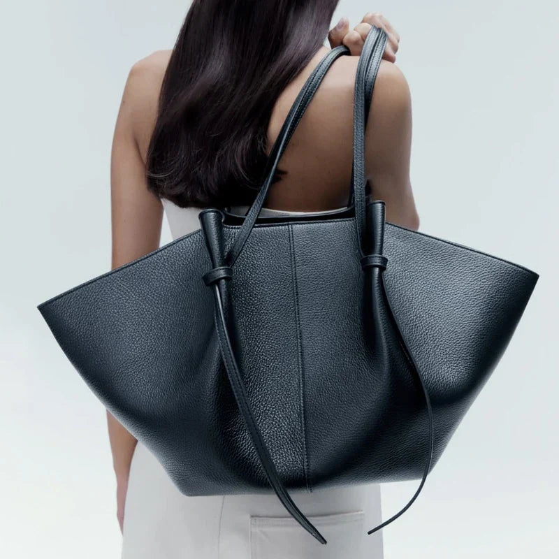 Avoria Torebka Tote – czarna duża torba z kokardą