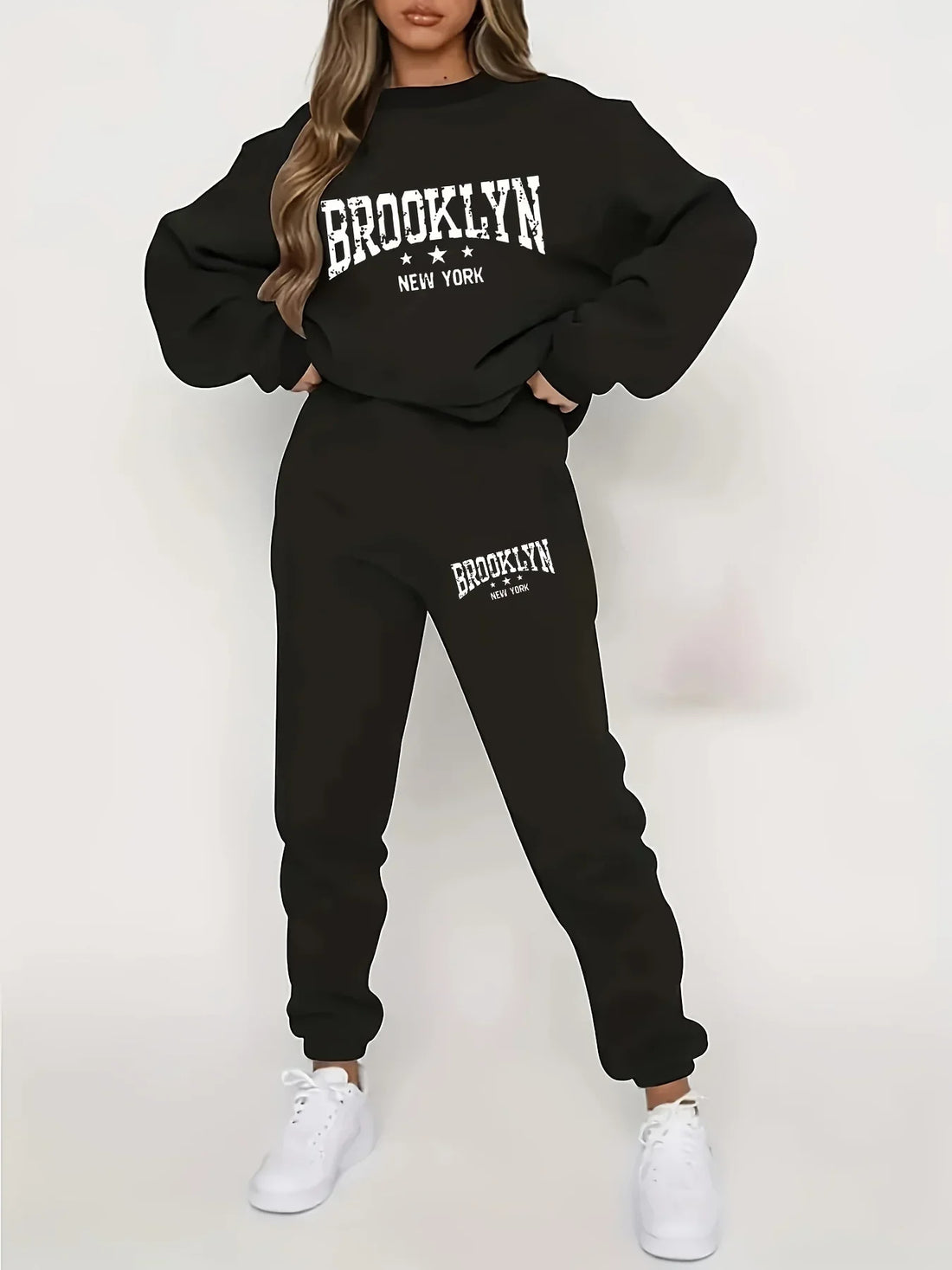 Komplet UrbanEase antracytowy z nadrukiem Brooklyn