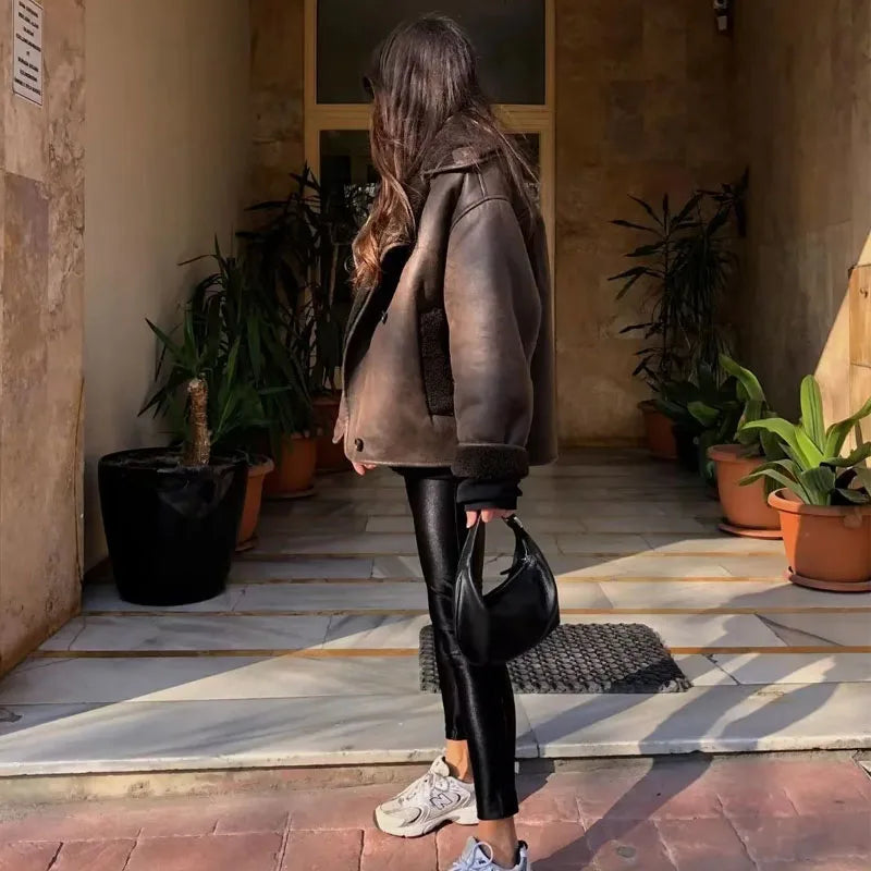 Nevada Luxe kurtka zimowa z efektem zamszu – przód