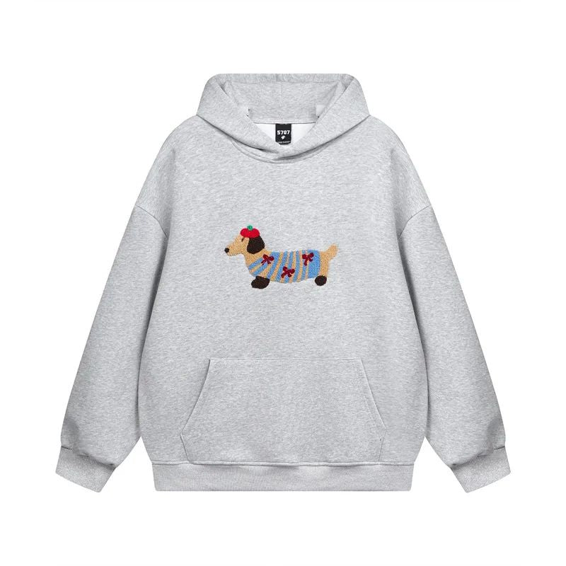 Bluza Wuffi Cozy szara z haftowanym jamnikiem