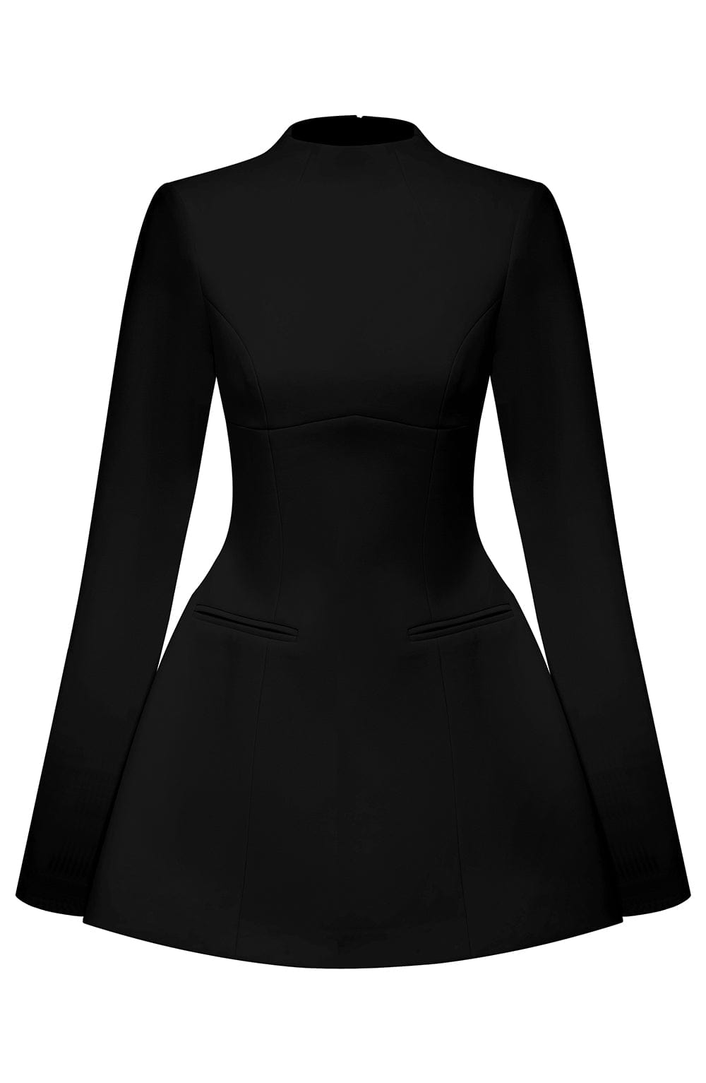 Tył czarnej sukienki Midnight Muse – wyraźny fason A-line