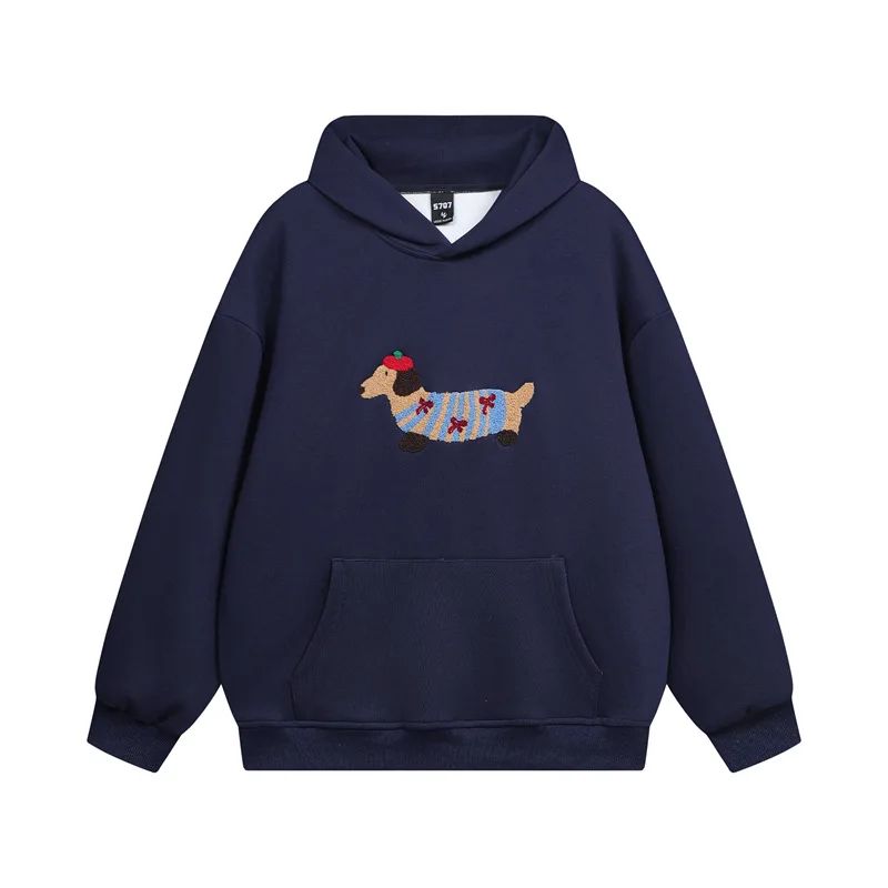 Bluza Wuffi Cozy granatowa z haftowanym jamnikiem