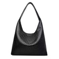 Livia Woven Tote pleciona torba z ekoskóry – czarna