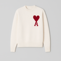 Sweter Amaria kremowy z czerwonym sercem