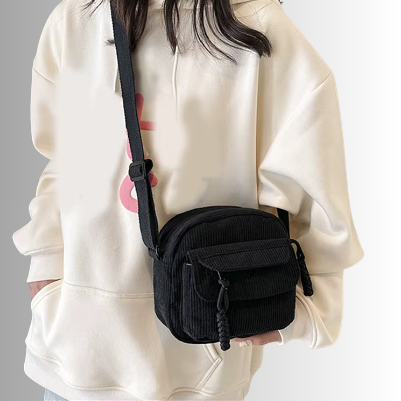 Urban Cord Mini sztruksowa torba – czarna 