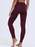 Nordic Luxe legginsy z futerkiem – bordowe