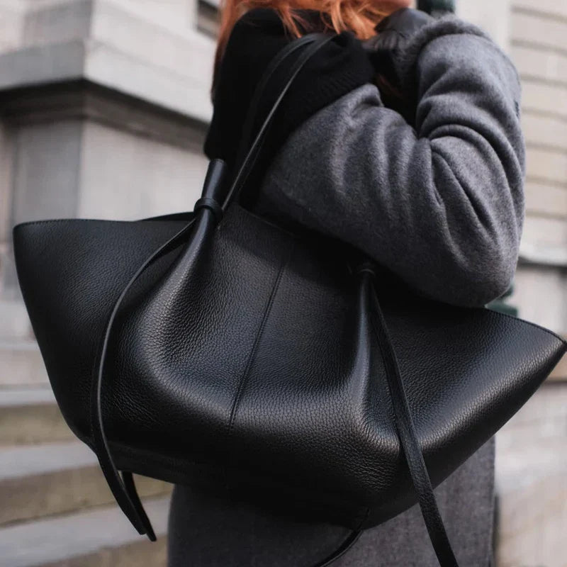 Avoria Torebka Tote – czarna duża torba z kokardą 